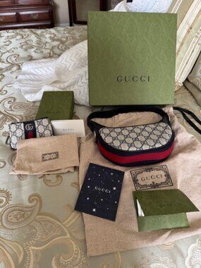 Gucci Ophidia GG mini bag with matching coin purse